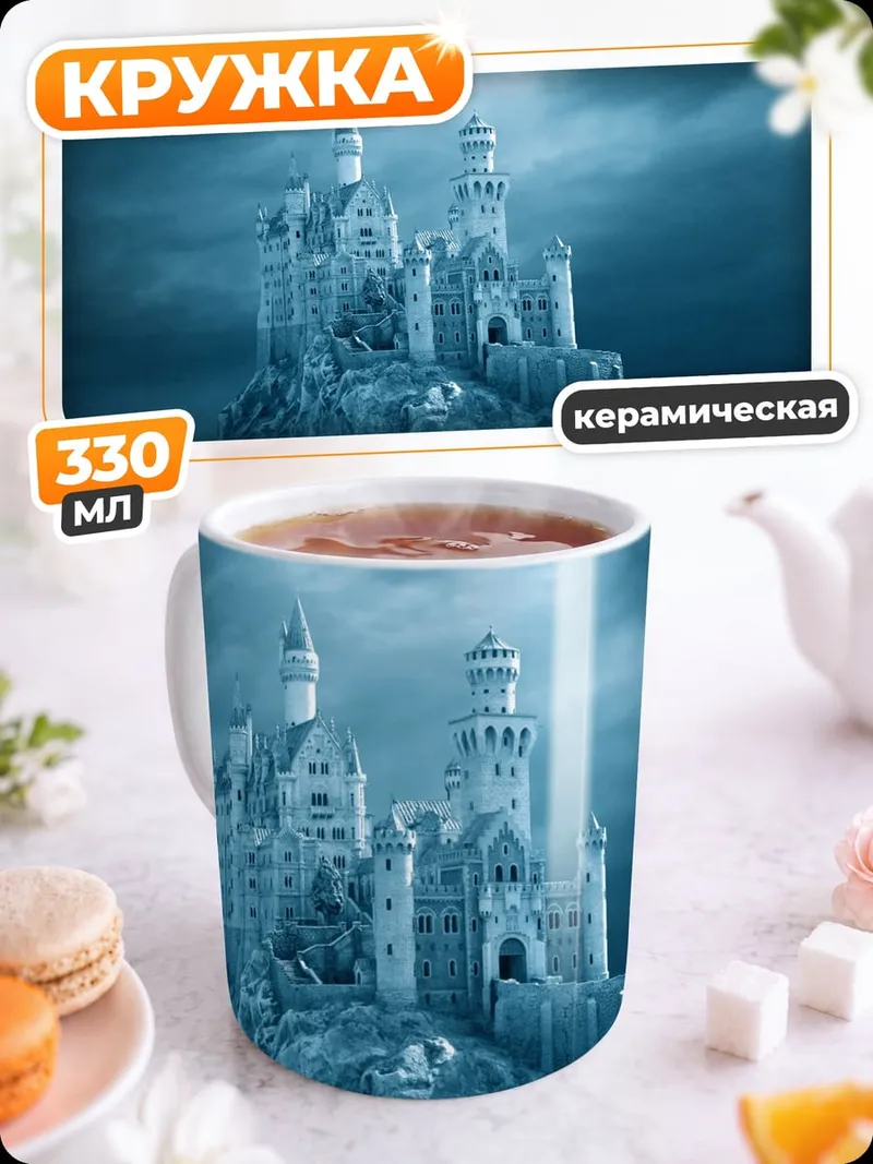 Кружка керамическая Ледяной замок на горе