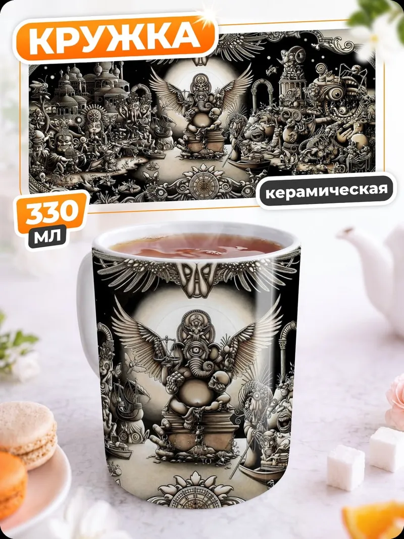 Кружка керамическая Фэнтезийная сцена с ангелом