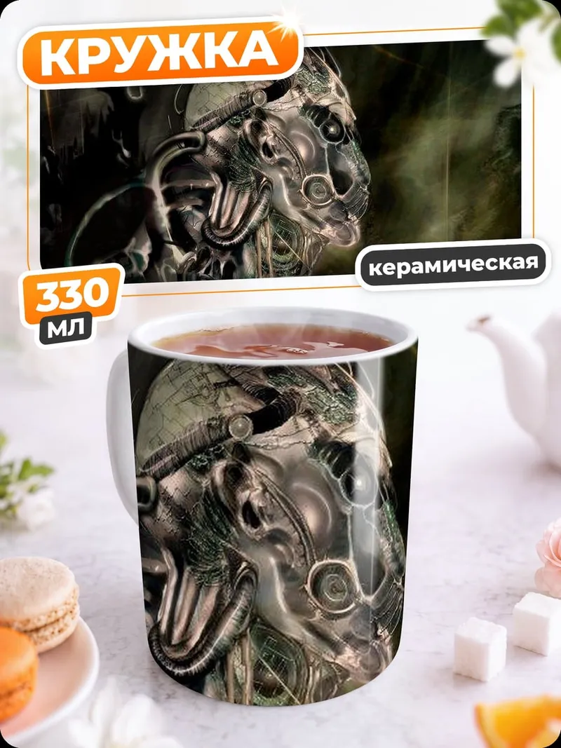 Кружка керамическая Механический воин