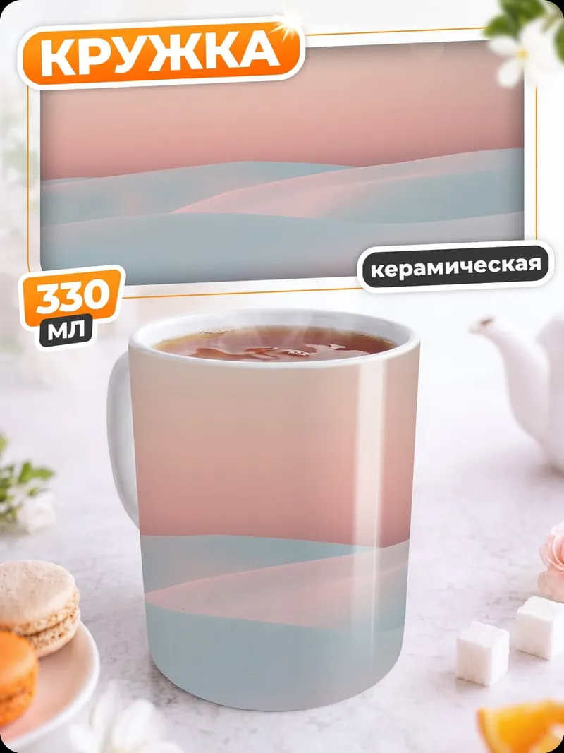 Кружка керамическая Розовые дюны