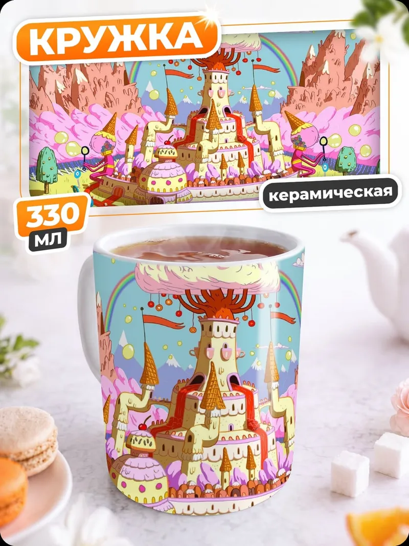 Кружка керамическая Замок из конфет