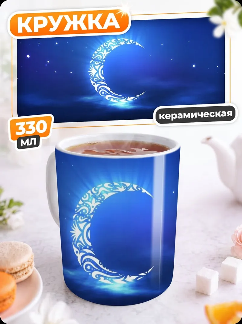 Кружка керамическая лунный узор
