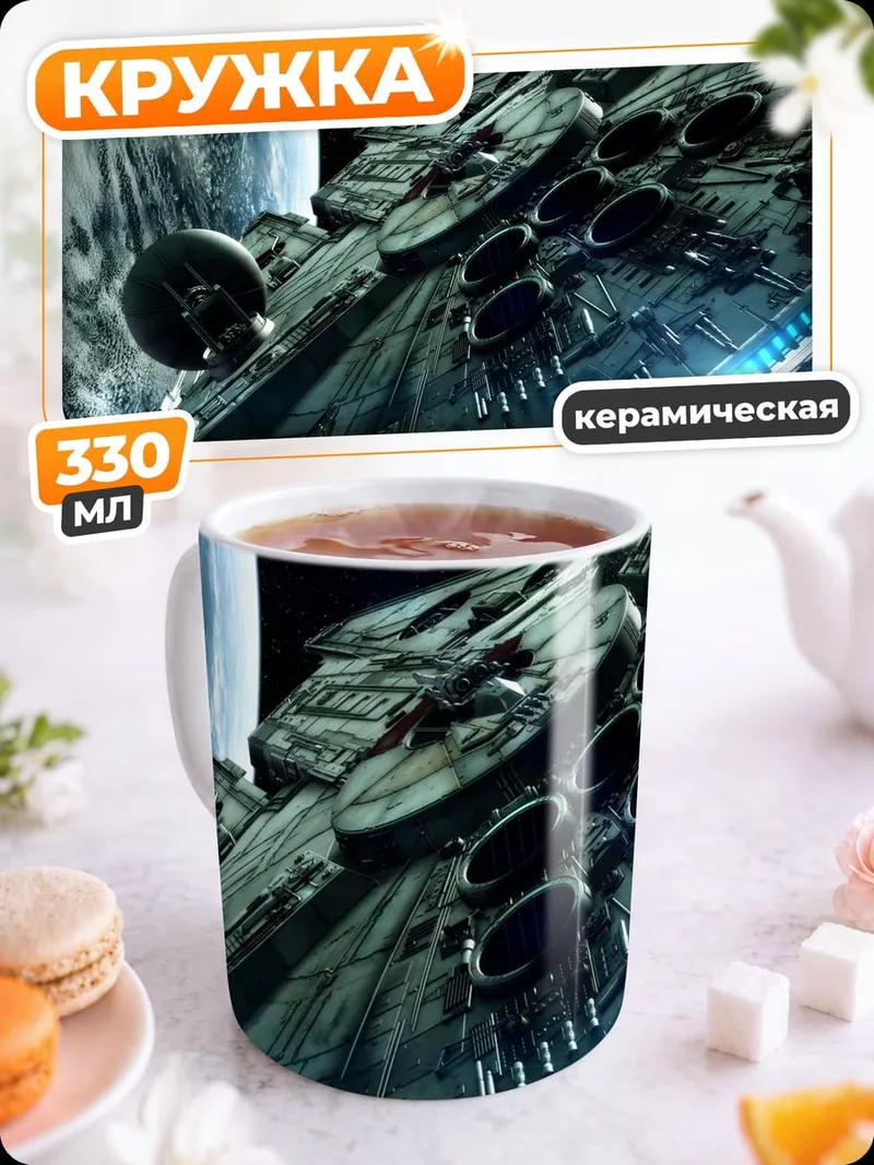 Кружка керамическая Космический корабль