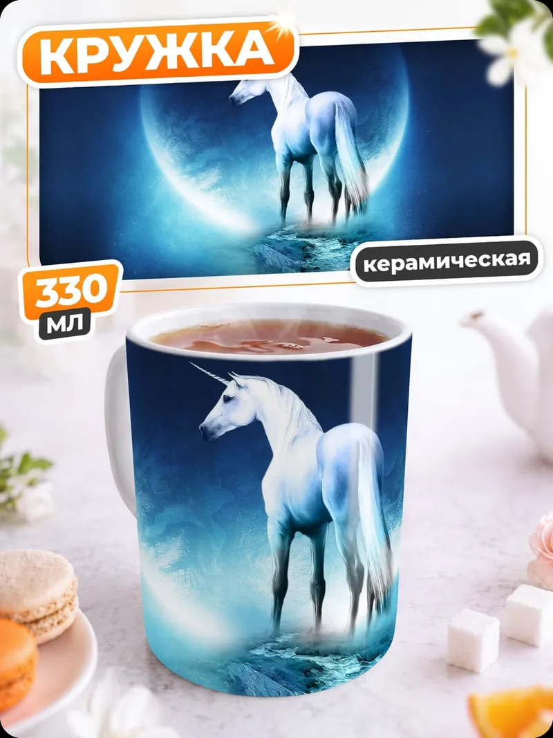 Кружка керамическая Сияющий единорог