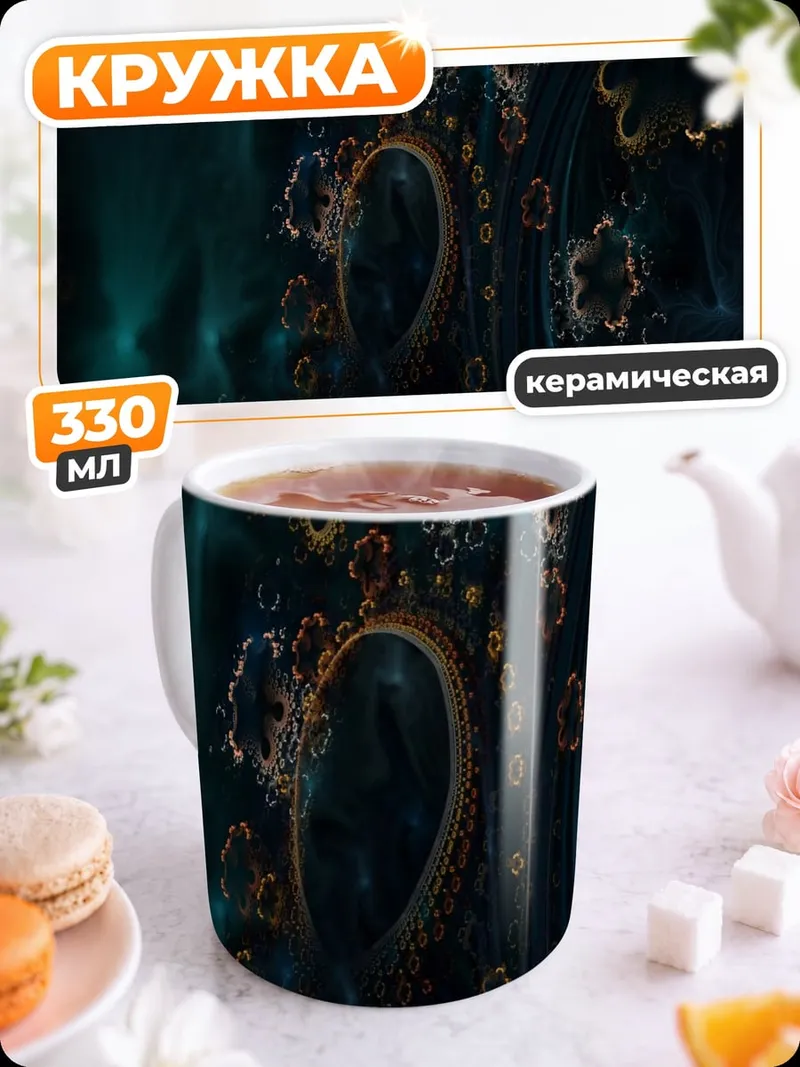 Кружка керамическая абстрактный узор космос