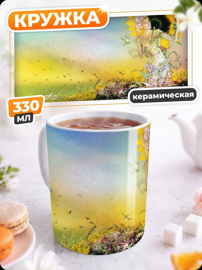 Кружка керамическая Цветочная фея