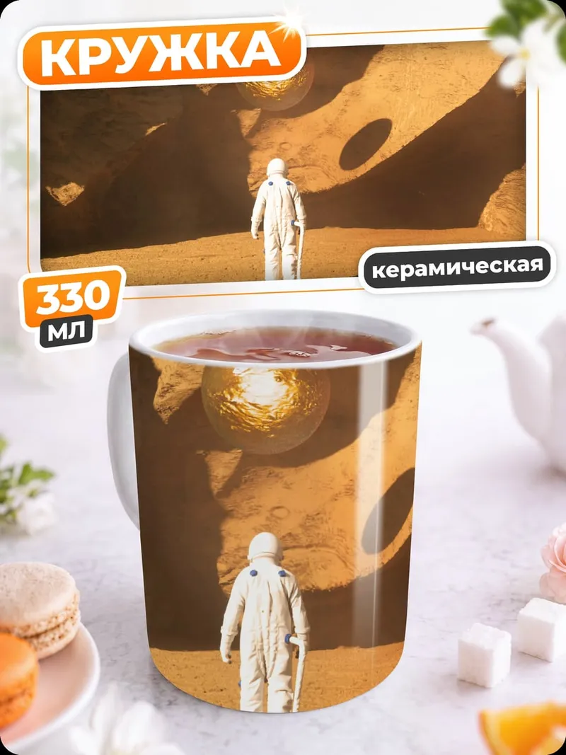 Кружка керамическая Астронавт на Марсе