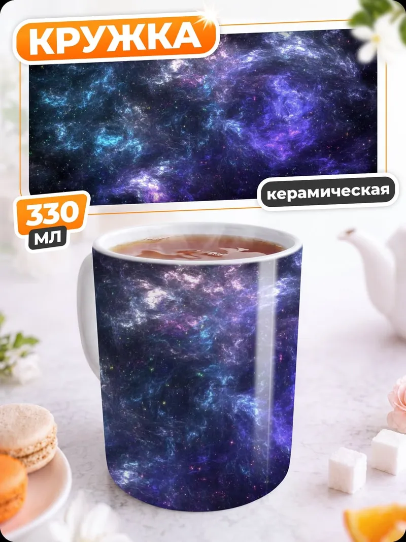 Кружка керамическая Космическая туманность цвета