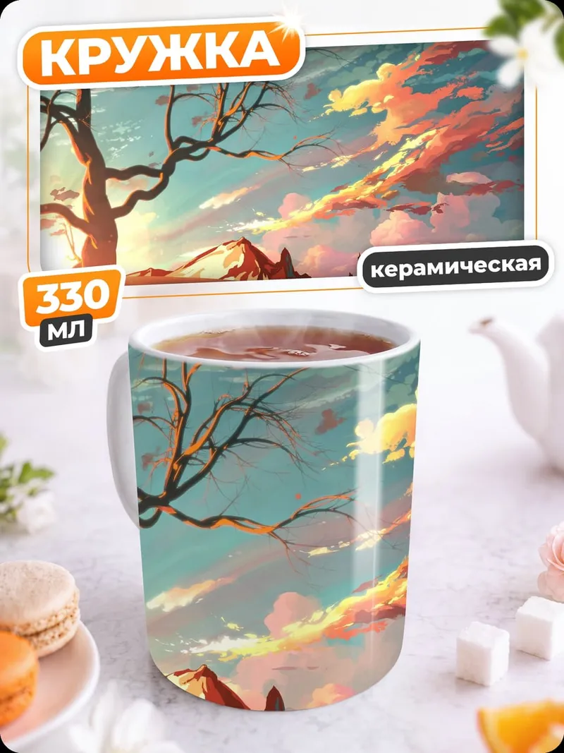 Кружка керамическая Пустынный закат аниме