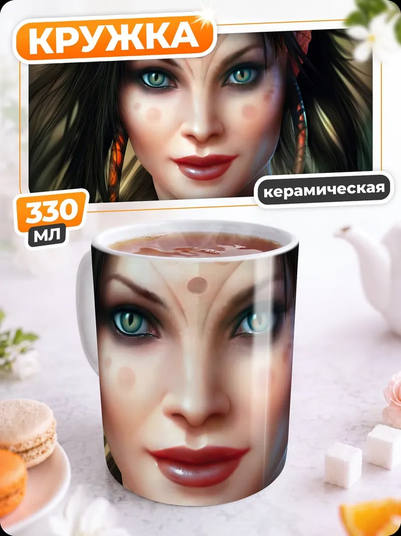 Кружка керамическая Портрет эльфийки