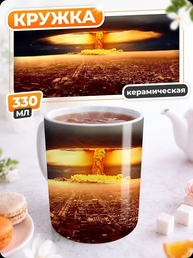 Кружка керамическая Ядерный взрыв город