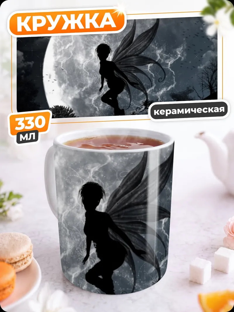 Кружка керамическая Фея на луне