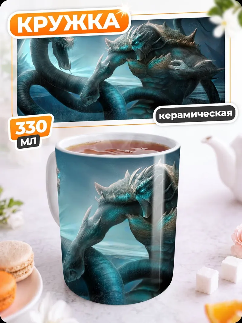 Кружка керамическая Морское чудовище