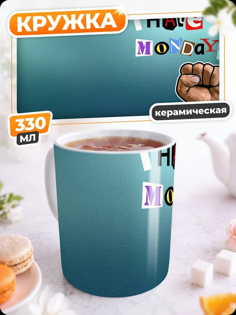 Кружка керамическая ненавижу понедельники