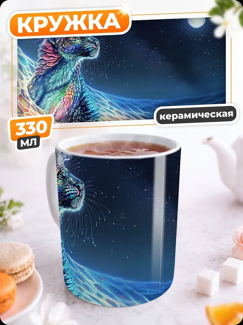 Кружка керамическая Радужный дракон