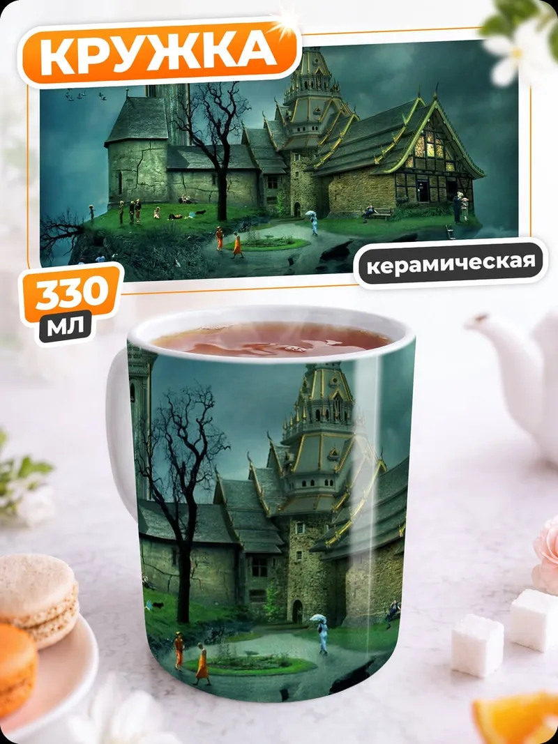 Кружка керамическая Летающий замок