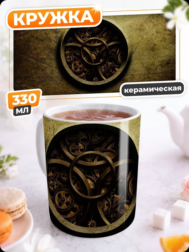 Кружка керамическая Механизм времени