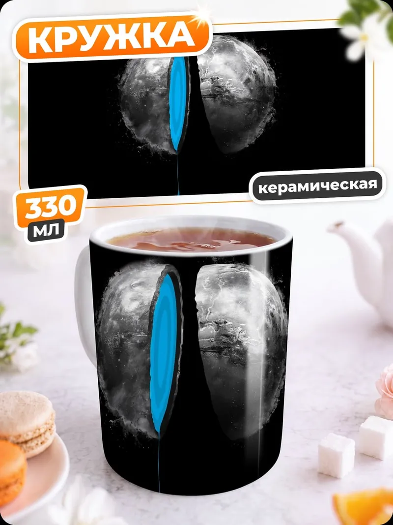 Кружка керамическая Разломанная планета космос