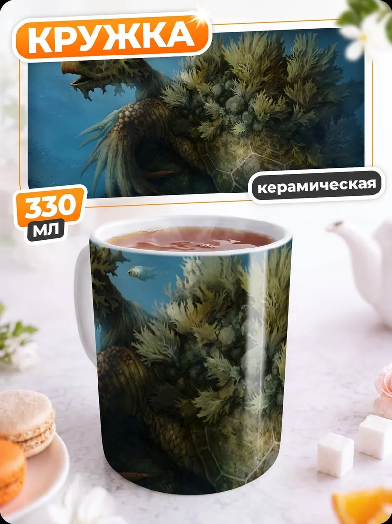 Кружка керамическая фантастическое морское существо