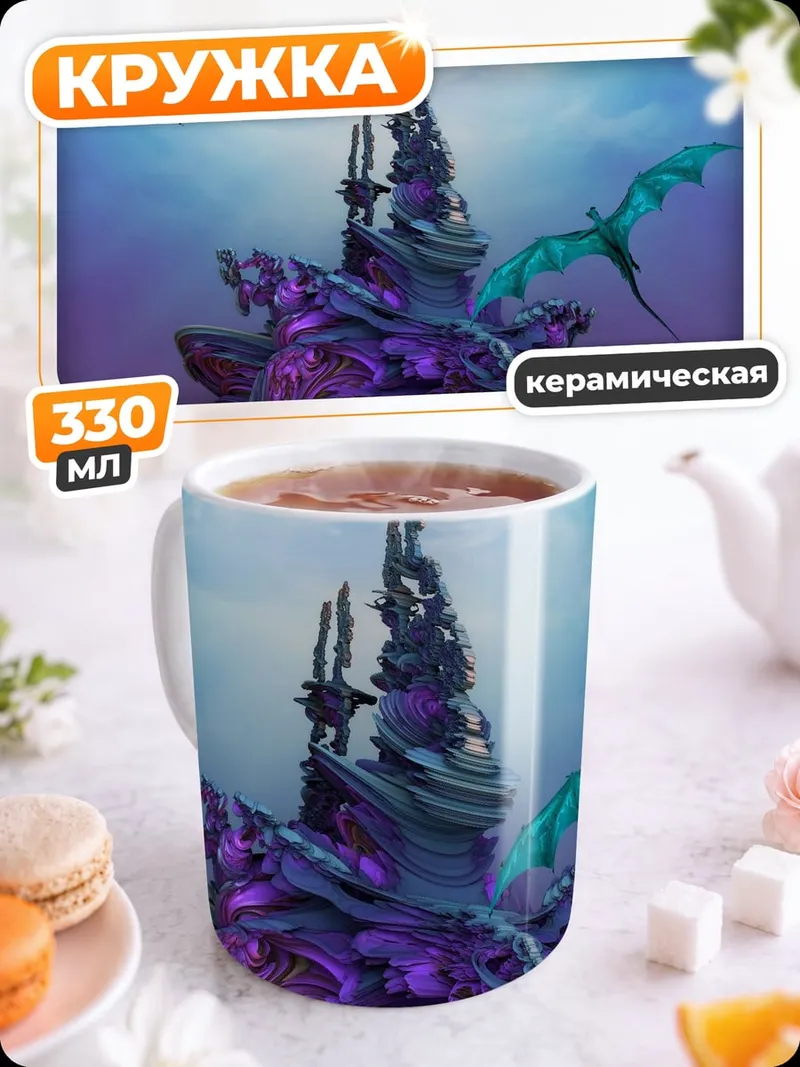 Кружка керамическая Замок дракона