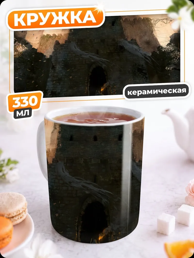 Кружка керамическая Замок на скале