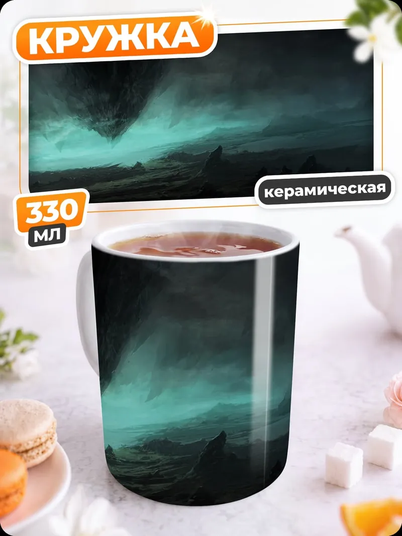 Кружка керамическая Мрачный пейзаж
