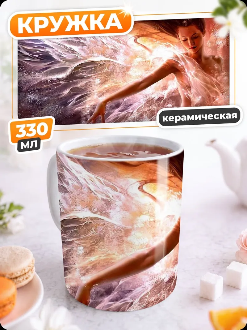 Кружка керамическая огненная фея