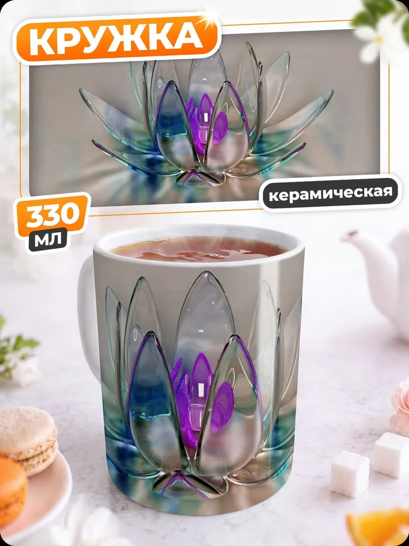 Кружка керамическая Стеклянный лотос