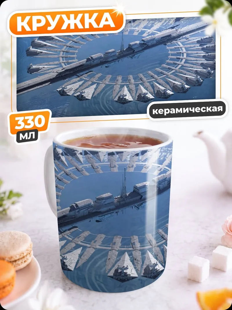 Кружка керамическая космическая станция