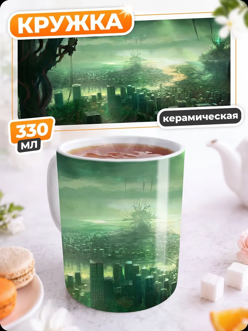 Кружка керамическая Зеленый фэнтези мир