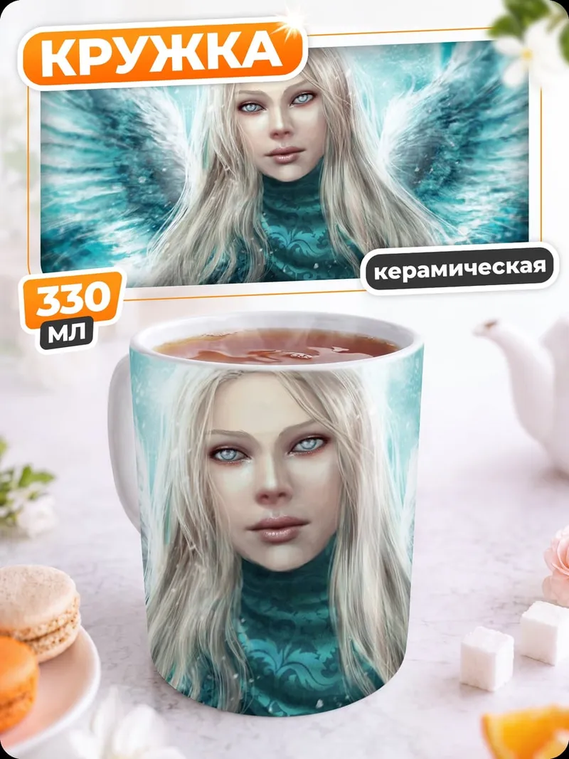 Кружка керамическая Ангел лунный свет