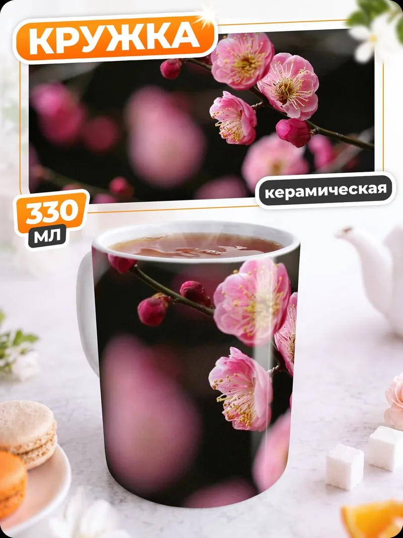 Кружка керамическая Цветущая сакура