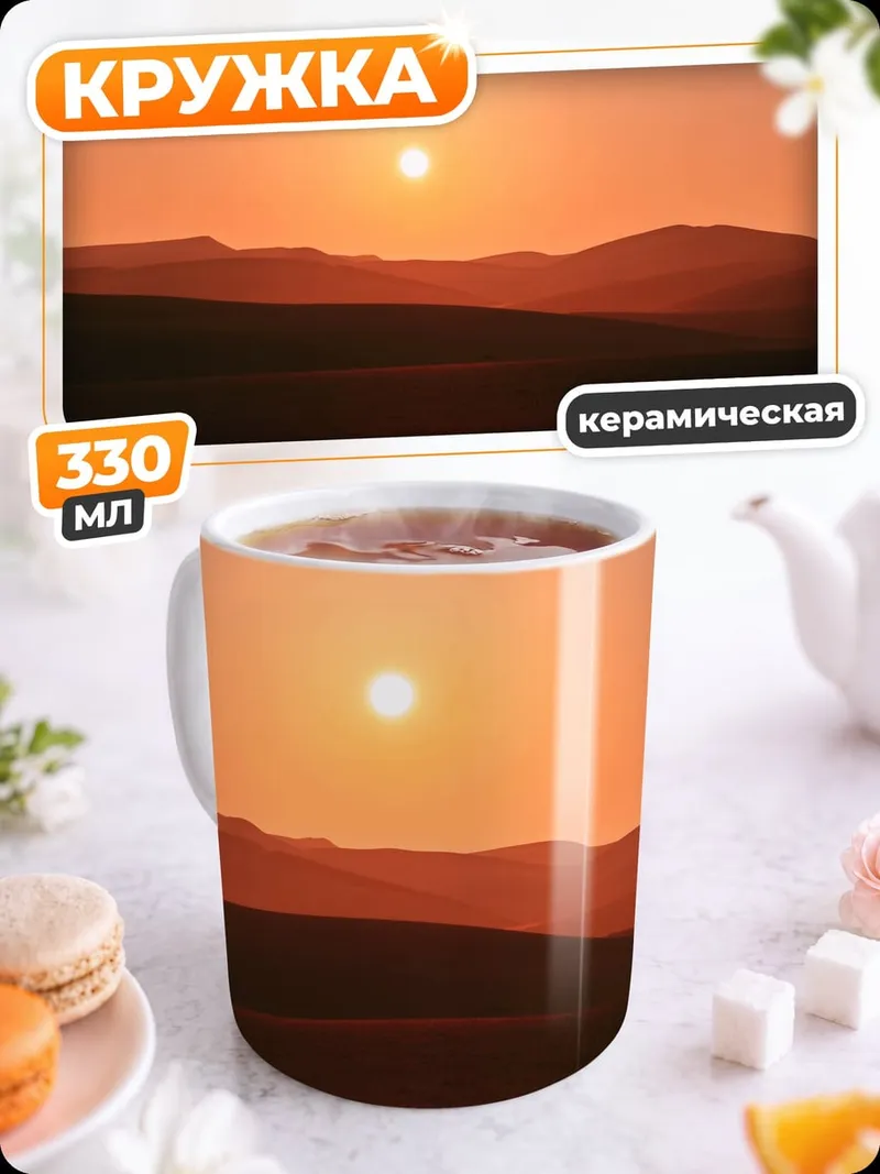 Кружка керамическая Закат в пустыне