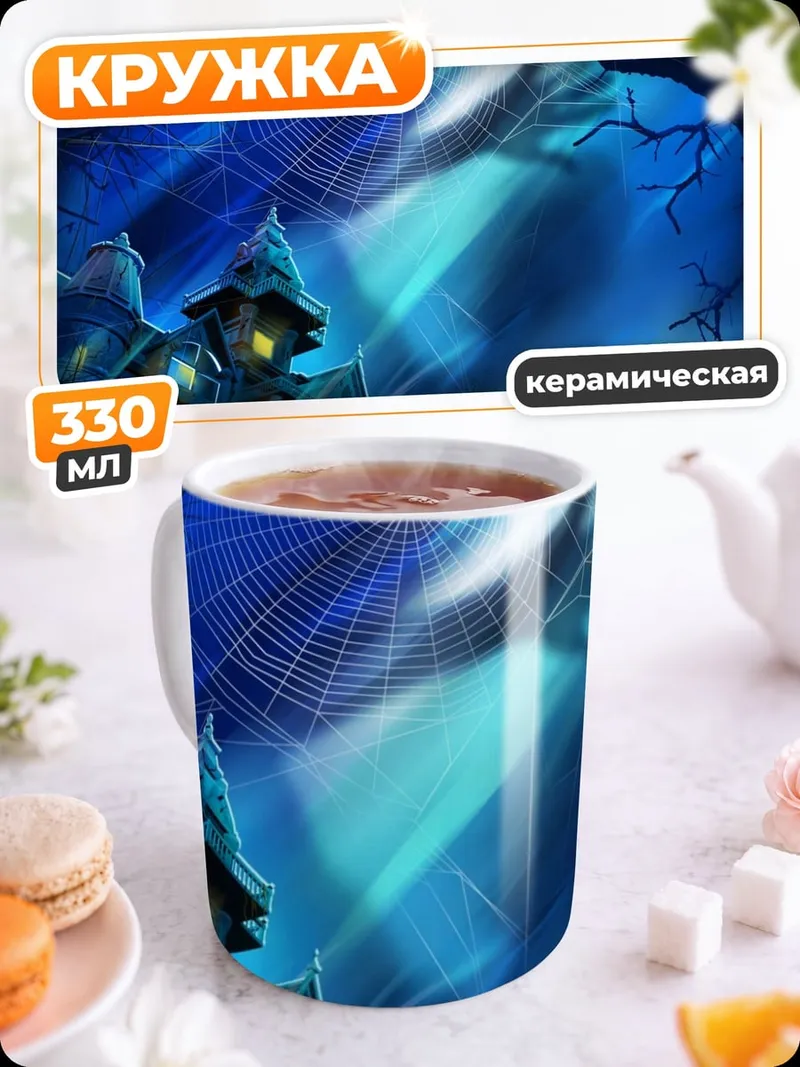 Кружка керамическая Дом с паутиной