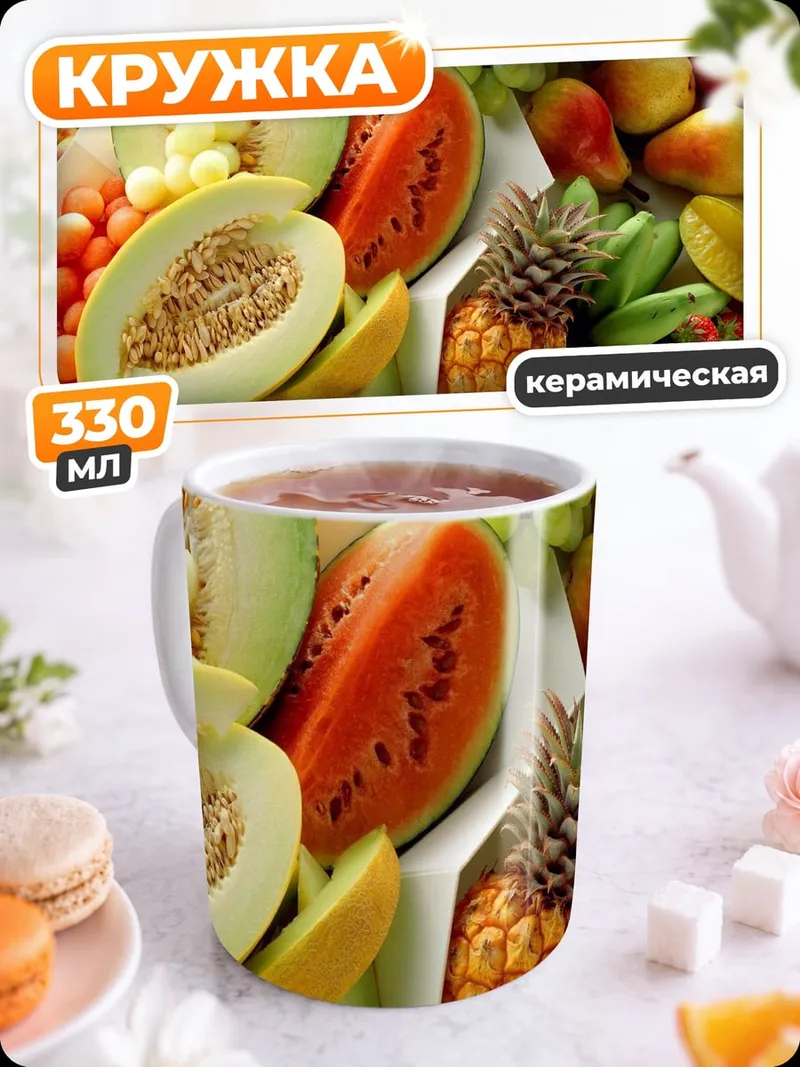 Кружка керамическая Сочные фрукты лета