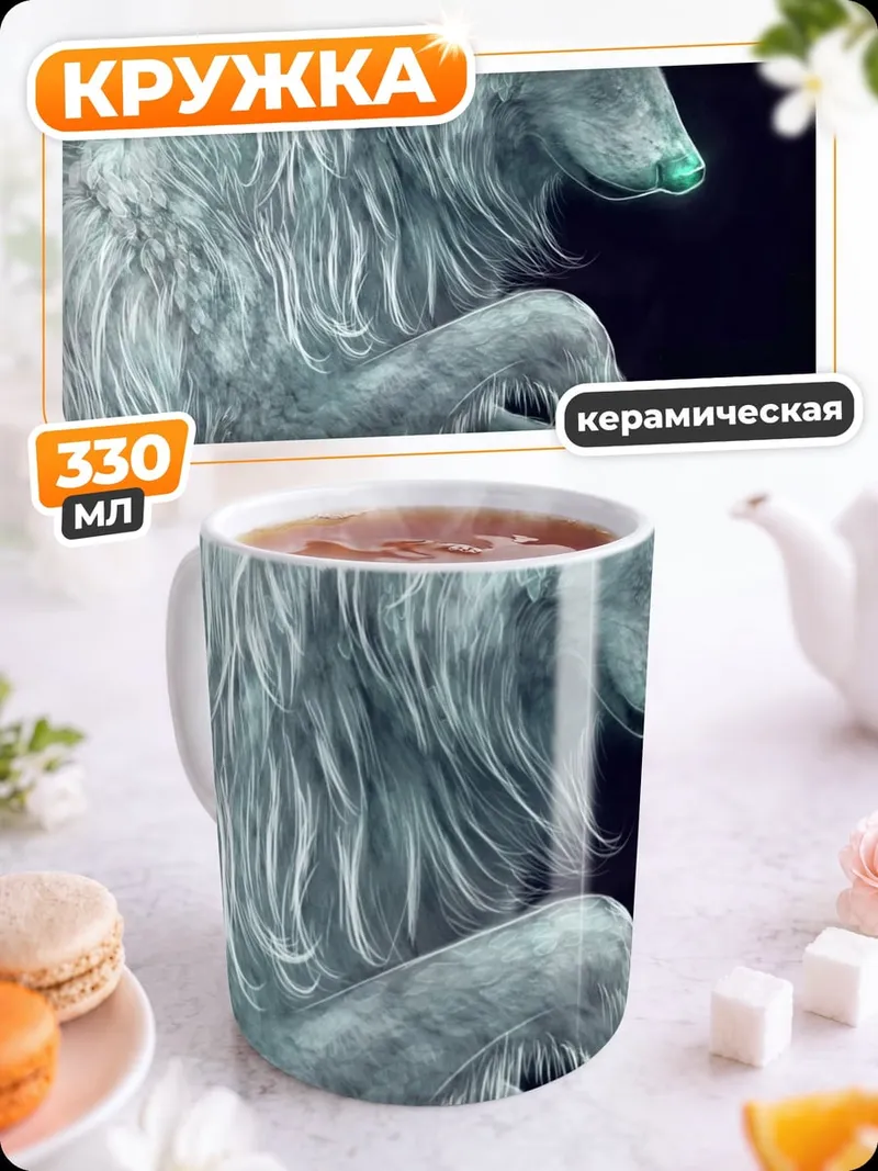 Кружка керамическая Ледяной волк