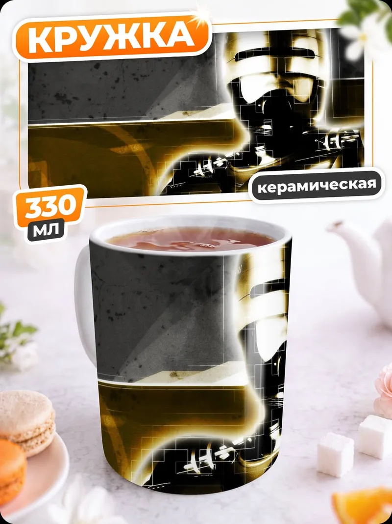 Кружка керамическая Золотой робот