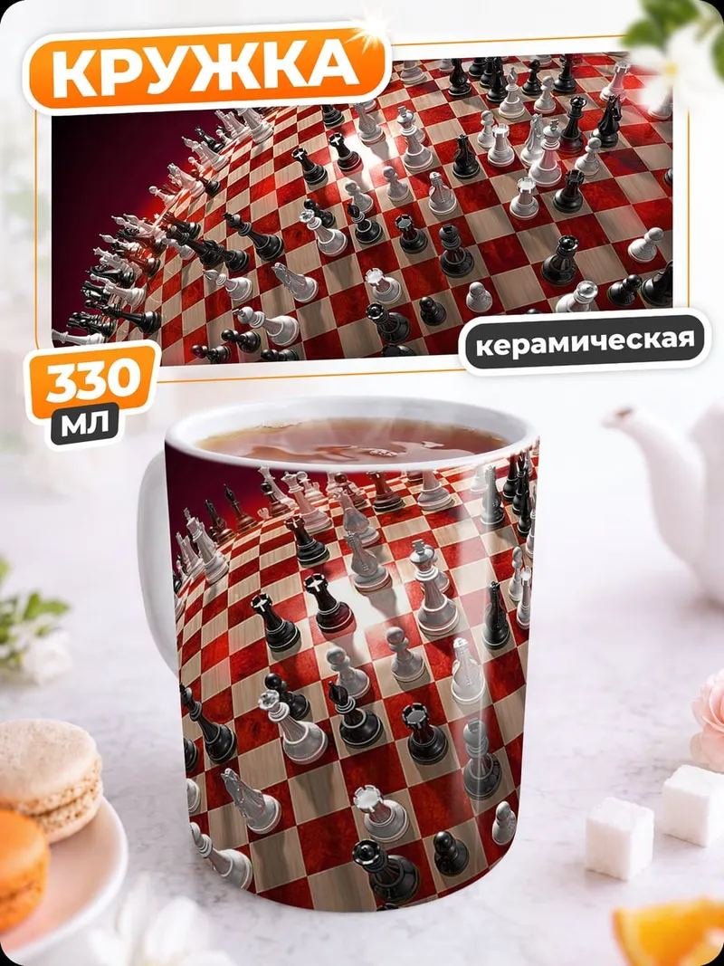 Кружка керамическая Шахматная планета