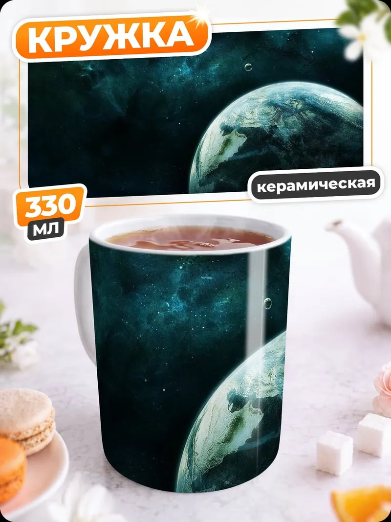 Кружка керамическая Планета в космосе