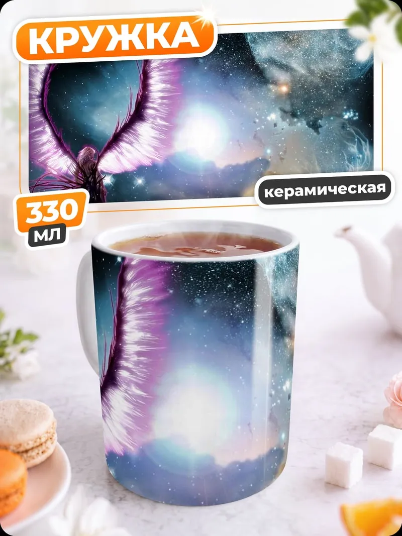Кружка керамическая Фиолетовая птица