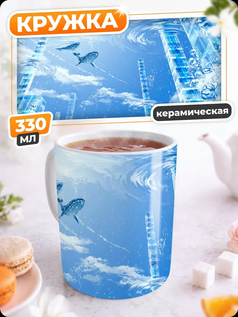 Кружка керамическая подводный город
