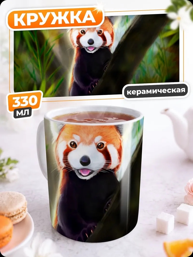 Кружка керамическая Красная панда