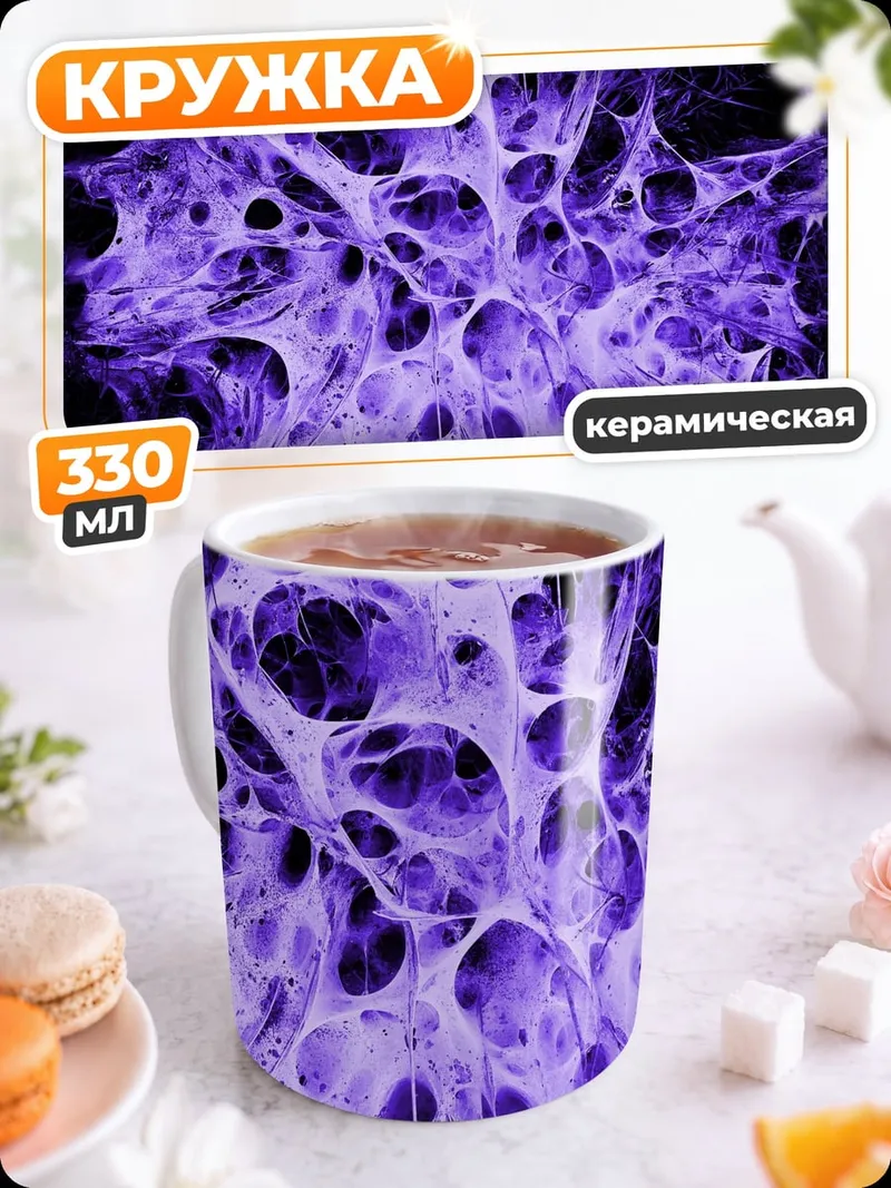 Кружка керамическая Фиолетовая абстракция