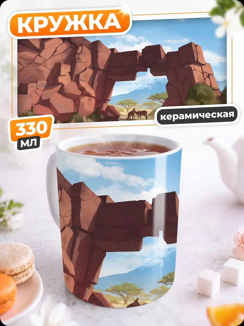 Кружка керамическая Саванна с аркой