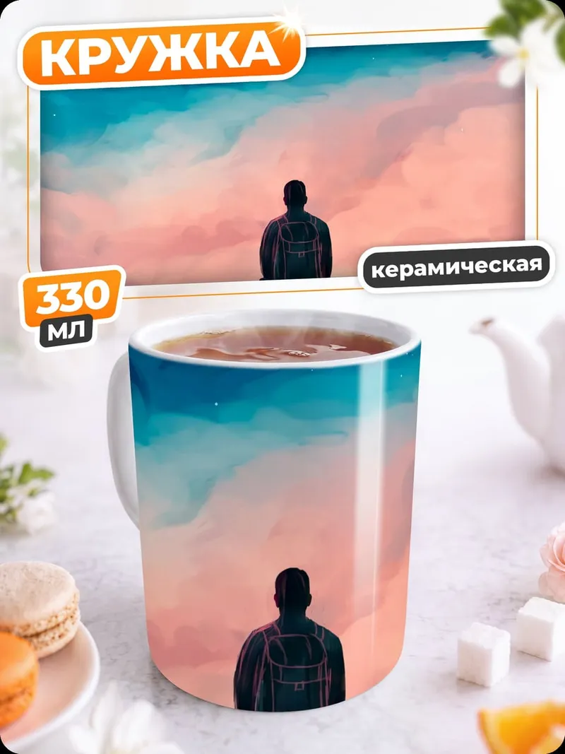 Кружка керамическая Одиночество на закате