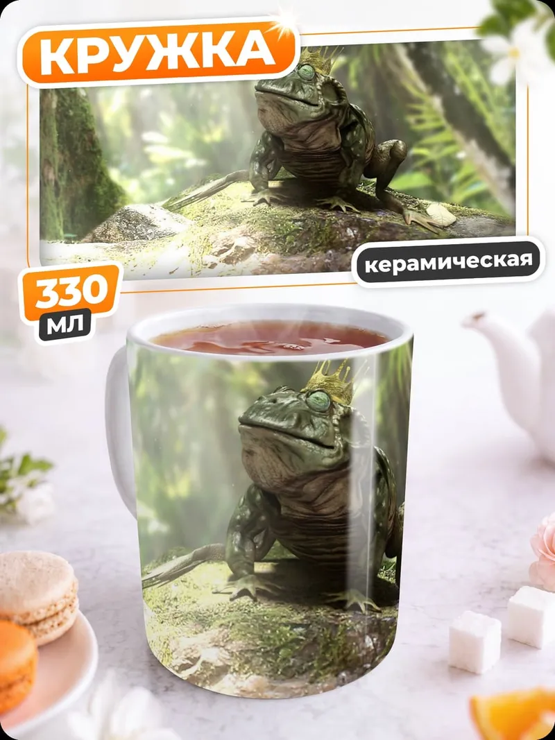 Кружка керамическая Лягушка в лесу