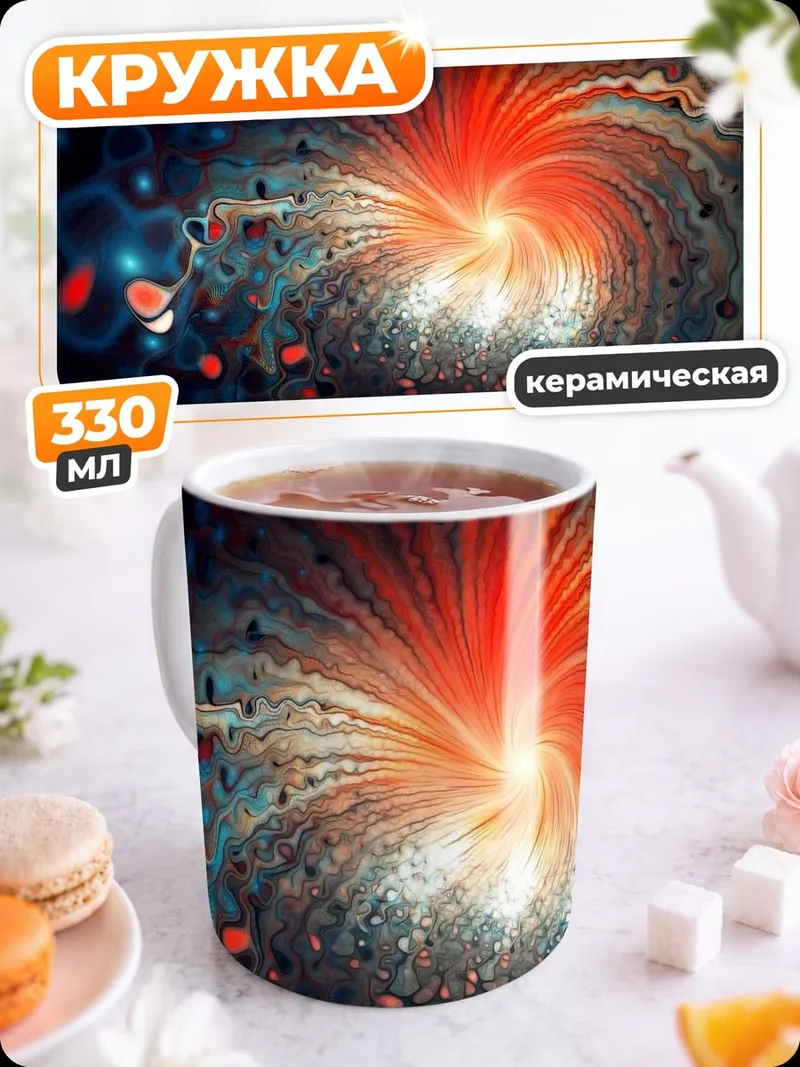 Кружка керамическая космический вихрь взрыв
