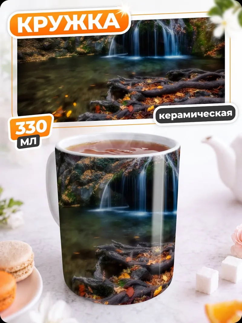 Кружка керамическая Осенний водопад