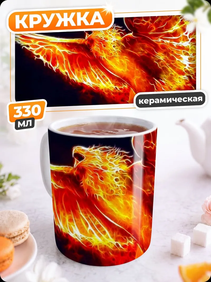 Кружка керамическая Огненный феникс