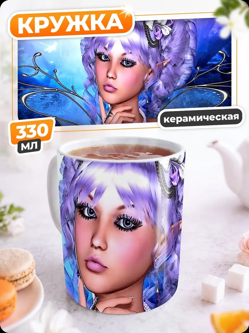 Кружка керамическая Фиолетовая фея